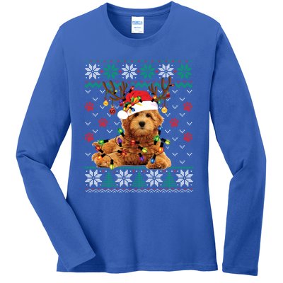 Goldendoodle Christmas Ugly Sweater Funny Dog Lover Xmas Great Gift Ladies Long Sleeve Shirt