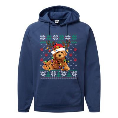 Goldendoodle Christmas Ugly Sweater Funny Dog Lover Xmas Great Gift Performance Fleece Hoodie