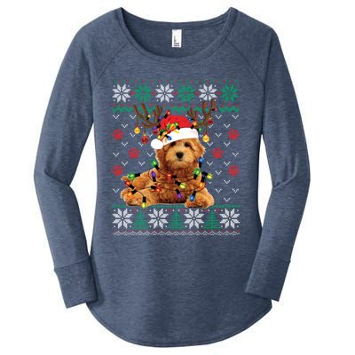 Goldendoodle Christmas Ugly Sweater Funny Dog Lover Xmas Great Gift Women's Perfect Tri Tunic Long Sleeve Shirt