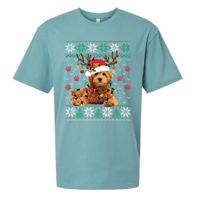 Goldendoodle Christmas Ugly Sweater Funny Dog Lover Xmas Great Gift Sueded Cloud Jersey T-Shirt