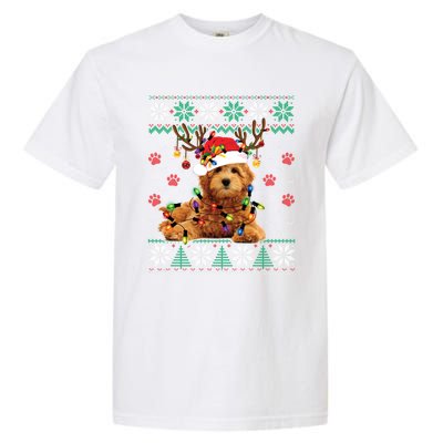 Goldendoodle Christmas Ugly Sweater Funny Dog Lover Xmas Great Gift Garment-Dyed Heavyweight T-Shirt