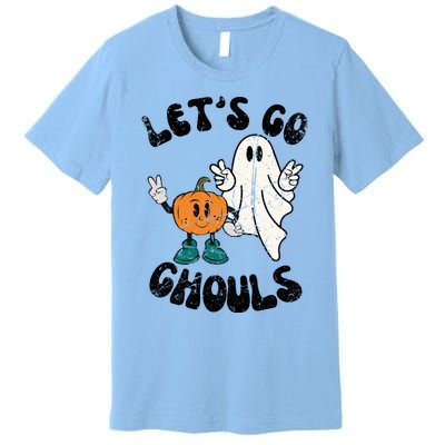 Groovy Cute Vintage Lets Go Ghouls Halloween Ghost Costume Gift Premium T-Shirt