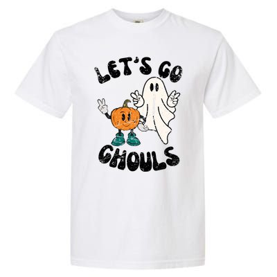 Groovy Cute Vintage Lets Go Ghouls Halloween Ghost Costume Gift Garment-Dyed Heavyweight T-Shirt