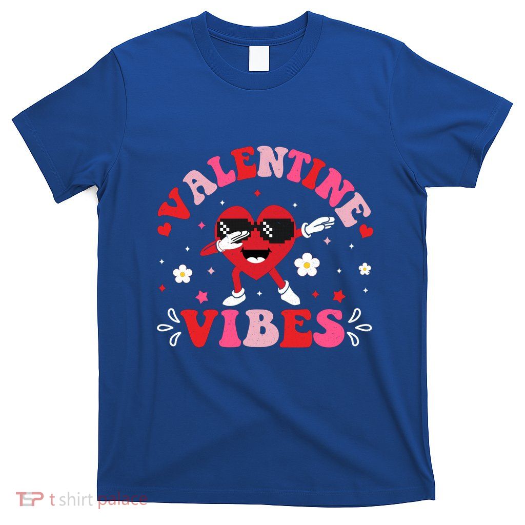 Groovy Checkered Valentine Vibes Valentines Day Meaningful Gift T-Shirt
