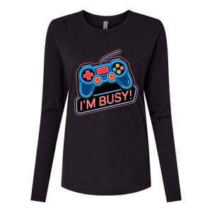 Game Controller Video Game IM Busy Gamer Womens Cotton Relaxed Long Sleeve T-Shirt