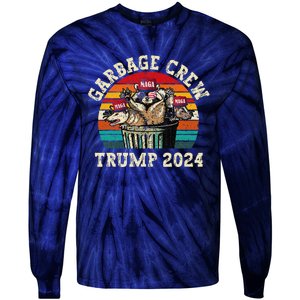 Garbage Crew Vote Trump 2024 Funny Republican Raccoon Tie-Dye Long Sleeve Shirt