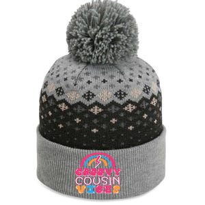 Groovy Cousin Vibes Retro Rainbow Cousin Crew Gift The Baniff Cuffed Pom Beanie