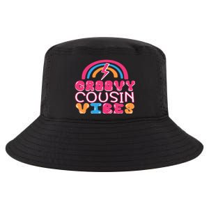 Groovy Cousin Vibes Retro Rainbow Cousin Crew Gift Cool Comfort Performance Bucket Hat