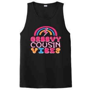 Groovy Cousin Vibes Retro Rainbow Cousin Crew Gift PosiCharge Competitor Tank