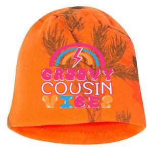 Groovy Cousin Vibes Retro Rainbow Cousin Crew Gift Kati - Camo Knit Beanie