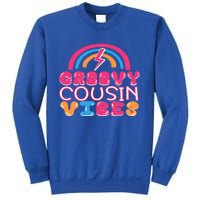 Groovy Cousin Vibes Retro Rainbow Cousin Crew Gift Sweatshirt