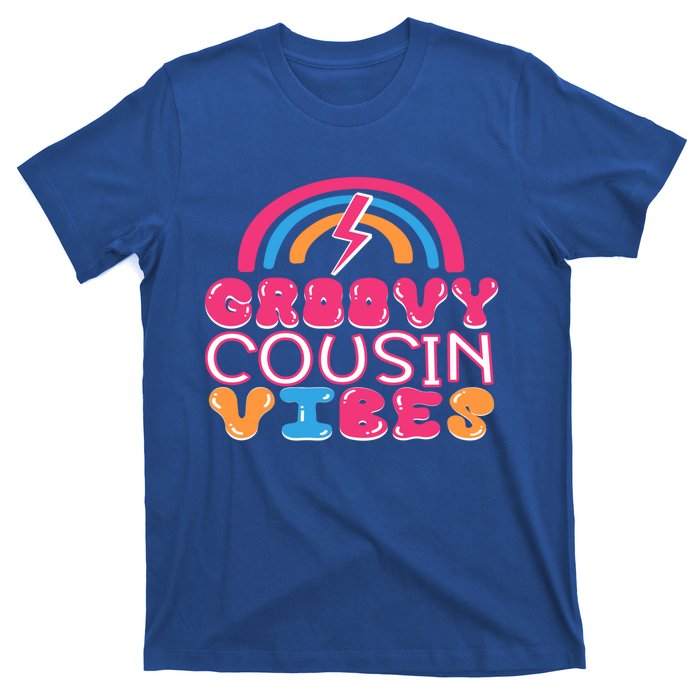 Groovy Cousin Vibes Retro Rainbow Cousin Crew Gift T-Shirt