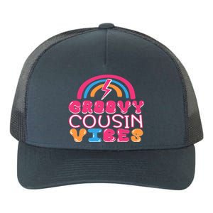 Groovy Cousin Vibes Retro Rainbow Cousin Crew Gift Yupoong Adult 5-Panel Trucker Hat