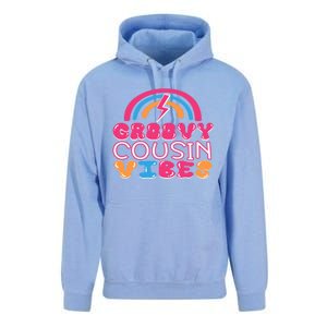 Groovy Cousin Vibes Retro Rainbow Cousin Crew Gift Unisex Surf Hoodie