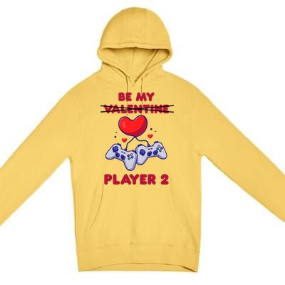 Gamer Couple Valentines Day Be My Player 2 Funny Video Game Great Gift Premium Pullover Hoodie