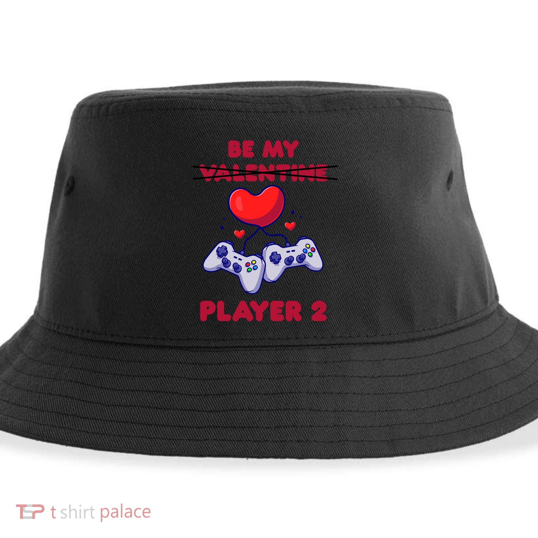 Gamer Couple Valentines Day Be My Player 2 Funny Video Game Great Gift Sustainable Bucket Hat