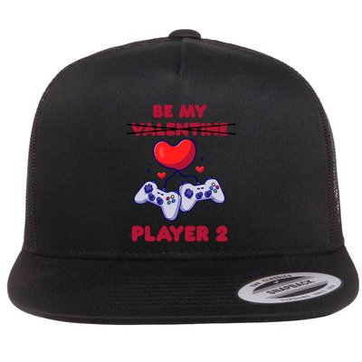 Gamer Couple Valentines Day Be My Player 2 Funny Video Game Great Gift Flatbill Hat