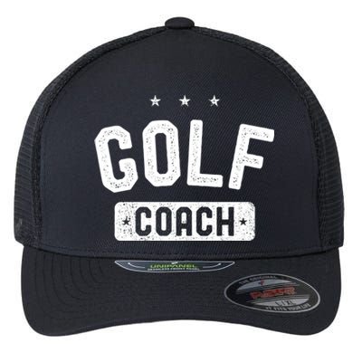 Golf Coach Vintage Golf Gift Flexfit Unipanel Trucker Cap