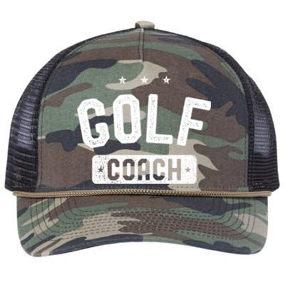 Golf Coach Vintage Golf Gift Retro Rope Trucker Hat Cap