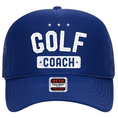 Golf Coach Vintage Golf Gift High Crown Mesh Back Trucker Hat