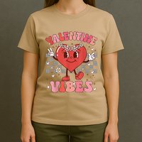 Groovy Checkered Valentine Vibes Valentines Day T-Shirt