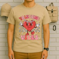 Groovy Checkered Valentine Vibes Valentines Day T-Shirt