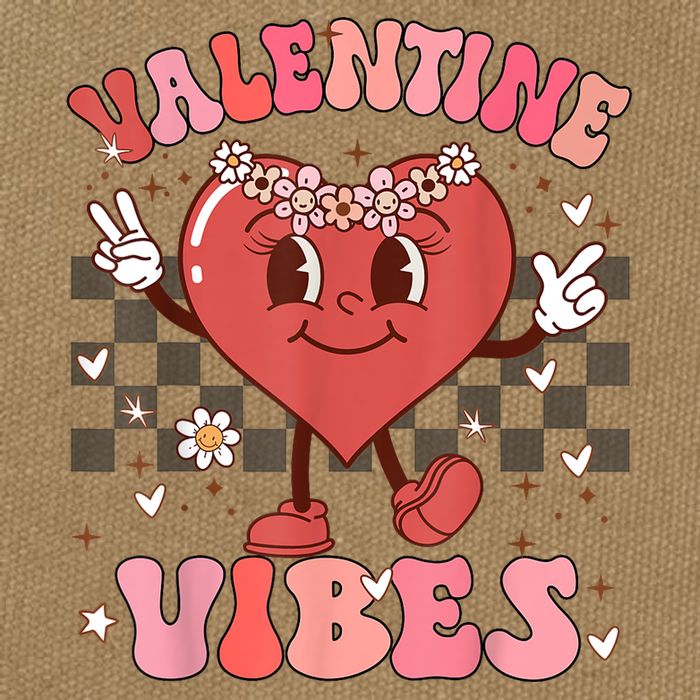 Groovy Checkered Valentine Vibes Valentines Day Cotton Canvas Backpack