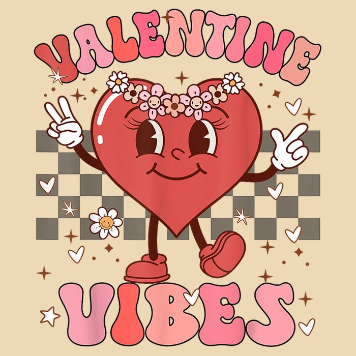 Groovy Checkered Valentine Vibes Valentines Day Drawstring Bag