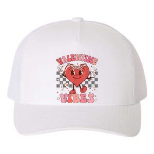 Groovy Checkered Valentine Vibes Valentines Day Yupoong Adult 5-Panel Trucker Hat