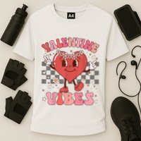 Groovy Checkered Valentine Vibes Valentines Day Performance Shirt