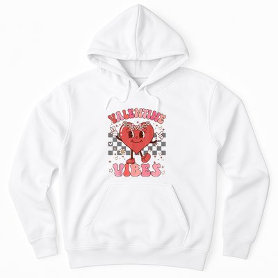 Groovy Checkered Valentine Vibes Valentines Day Hoodie