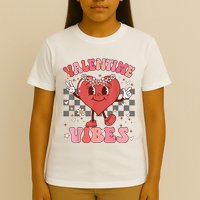 Groovy Checkered Valentine Vibes Valentines Day T-Shirt