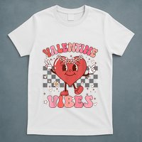 Groovy Checkered Valentine Vibes Valentines Day T-Shirt