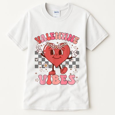 Groovy Checkered Valentine Vibes Valentines Day Tall T-Shirt