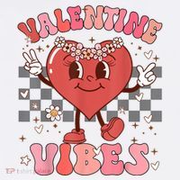 Groovy Checkered Valentine Vibes Valentines Day Tall T-Shirt