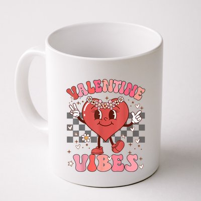 Groovy Checkered Valentine Vibes Valentines Day Mug