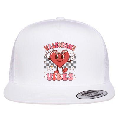 Groovy Checkered Valentine Vibes Valentines Day Flatbill Hat