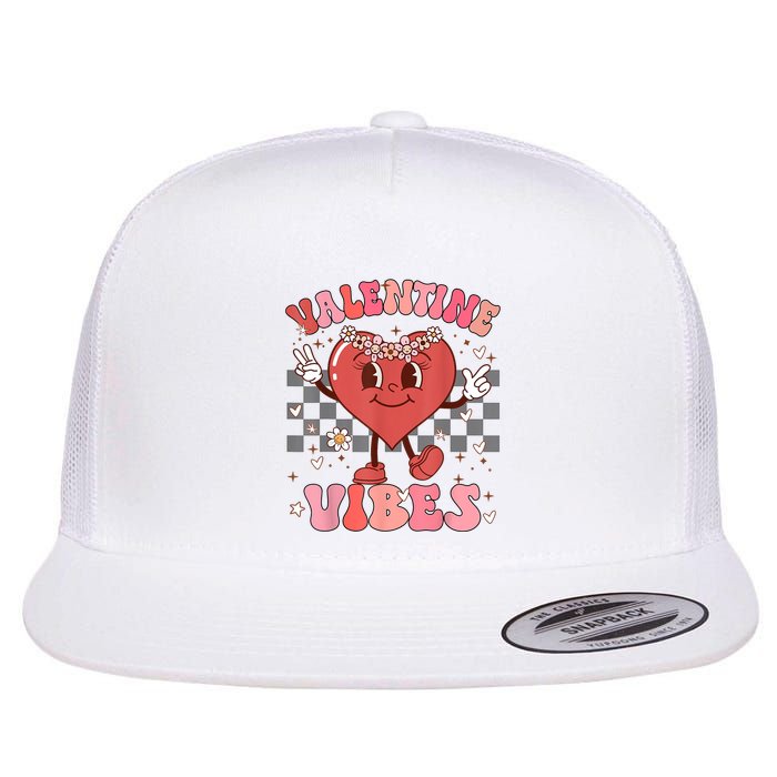 Groovy Checkered Valentine Vibes Valentines Day Flatbill Hat