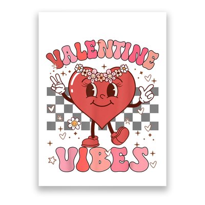 Groovy Checkered Valentine Vibes Valentines Day Poster