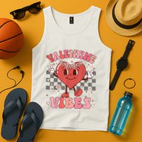 Groovy Checkered Valentine Vibes Valentines Day Tank Top