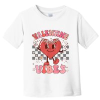 Groovy Checkered Valentine Vibes Valentines Day Toddler T-Shirt