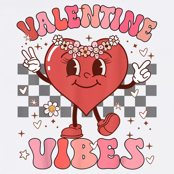 Groovy Checkered Valentine Vibes Valentines Day Toddler T-Shirt