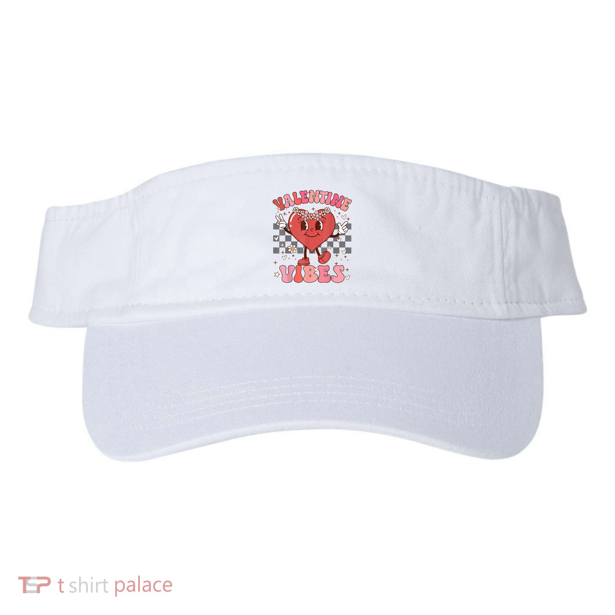 Groovy Checkered Valentine Vibes Valentines Day Visor