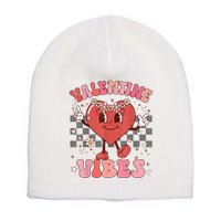 Groovy Checkered Valentine Vibes Valentines Day Short Acrylic Beanie