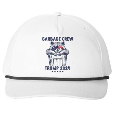 Garbage Crew Vote Trump 2024 Funny Republican Raccoon Snapback Five-Panel Rope Hat