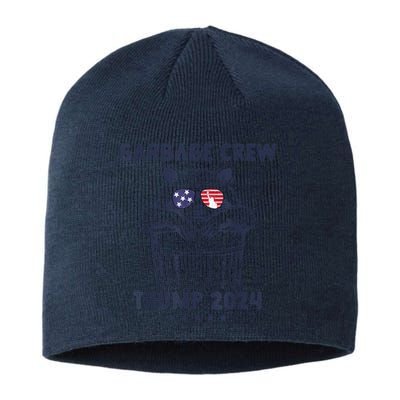 Garbage Crew Vote Trump 2024 Funny Republican Raccoon Sustainable Beanie