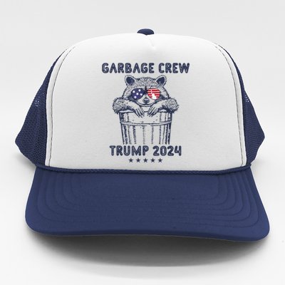 Garbage Crew Vote Trump 2024 Funny Republican Raccoon Trucker Hat