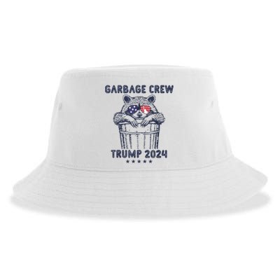 Garbage Crew Vote Trump 2024 Funny Republican Raccoon Sustainable Bucket Hat