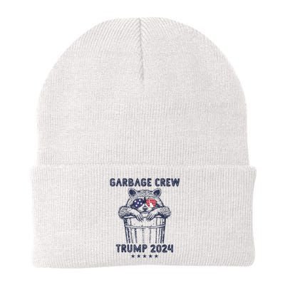 Garbage Crew Vote Trump 2024 Funny Republican Raccoon Knit Cap Winter Beanie