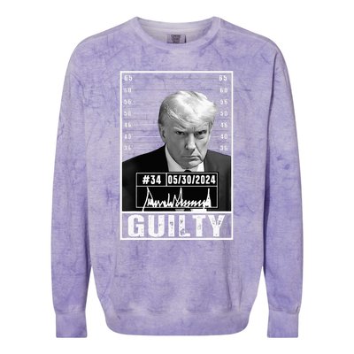 Guilty Conviction Verdict Donald Trump Mug Shot Jail Picture Colorblast Crewneck Sweatshirt